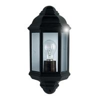 searchlight 280bk black outdoor ip44 half wall lantern