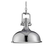 Searchlight 1322CC 1 Light Industrial Ceiling Pendant In Chrome