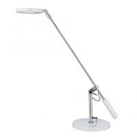 Searchlight 3871WH 9 LED Table Lamp In Chrome And White With Round White Shade