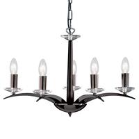 searchlight 7545 5bc kensington black chrome 5 light fitting