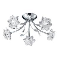 Searchlight 9285-5CC Bellis Chrome And Glass Ceiling Light
