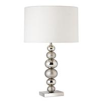Searchlight 5770CC Table Lamp Chrome/Satin Nickel with White Shade