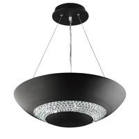 searchlight 3448 8bk matt black and crystal led ceiling pendant light