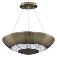 searchlight 3448 8ab antique brass crystal led pendant ceiling light