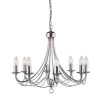 searchlight 6348 8ss maypole 8 light multi arm ceiling light silver