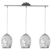 Searchlight 8069-3WH Crackle 3 Light White Mosaic Glass Pendant