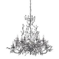 searchlight 24912 12si almandite ceiling chandelier in antique silver