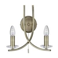 searchlight 4162 2ab ascona 2 light wall light in antique brass