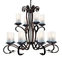 Searchlight 7912-12BK Scroll Multi Arm Ceiling Light in Rustic Iron