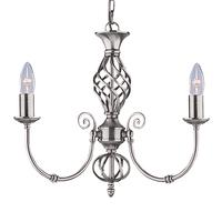 Searchlight 4489-3 Zanzibar 3 Light Silver Pendant