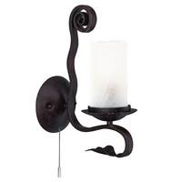 Searchlight 7911-1BK Scroll Wall Light in Rustic Iron