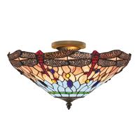 Searchlight 1289-16 Dragonfly Tiffany Ceiling Uplighter