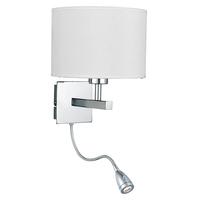 Searchlight 3550CC Chrome Switched Wall Light with a Fabric Shade