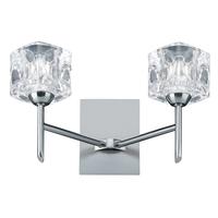 Searchlight 4342-2 Modern Satin Silver Ice Cube 2 Light Wall Bracket