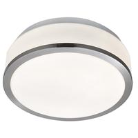 Searchlight 7039-28SS Bathroom Modern Silver Ceiling Light with Opal Glass