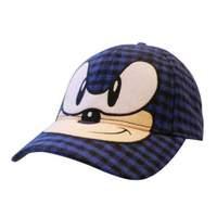 Sega Sonic The Hedgehog Face Chequred Baseball Cap Blue/black (ba263132seg)