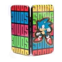 Sega Sonic The Hedgehog Multi-coloured Logo Hinge Purse Wallet Black