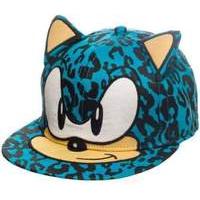 Sega Sonic The Hedgehog Leopard Sonic Face With Ears Snapback Baseball Cap One Size Blue (bi0qjbseg)