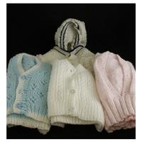 Set of 4 Hand-Knitted 0-3 Months Cardigans