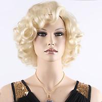 Sexy Ladies Europe Short Blonde Curly Wig Heat Resistant Synthetic Wigs