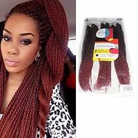 Senegal Twist Black Red Two Tones Synthetic Hair Braids 12inch Kanekalon 81 Strands 125g Multipal Pack for Full Heads