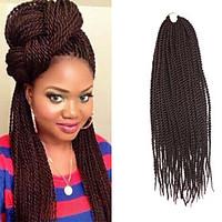 Senegal Twist Braids Dark Wine Hair Braids 20Inch Kanekalon 98g 35 Strands Synthetic Hair Extensions