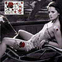 sexy rose tattoo stickers temporary tattoos1 pc