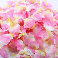 Set of 100 Three Color Color-Changing Petals Rose Petals Table Decoration(PinkWhiteYellow)