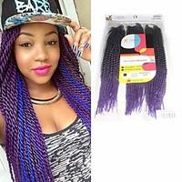 Senegal Twist Purple Synthetic Hair Braids 18inch 20inch 22inch Kanekalon 81 Strands 200g Multipal Pack for Full Heads