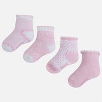 Set of 4 pairs of baby girl socks with wavy edges Mayoral