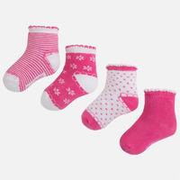 Set of 4 pairs of baby girl socks with wavy edges Mayoral
