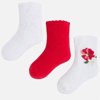 set of 3 pairs of girl socks with wavy edges mayoral