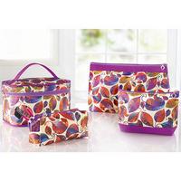 Set of 4 Cosmetic Bags, Purple, Nylon/Polyester