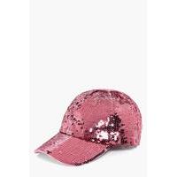 Sequin Baseball Cap - pink