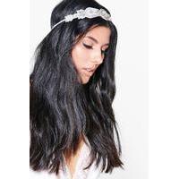 Sequin & Diamante Bridal Head Band - white