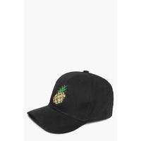 Sequin Pineapple Baseball Cap - black