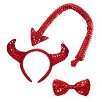 Sequin Devil Set (horns Bowtie Tail)