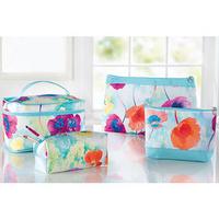 Set of 4 Cosmetic Bags, Blue, Nylon/Polyester