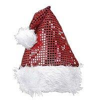 Sequin Santa Claus Hat - Red