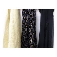 Selection of Womens evening scarves in gold and black : One size