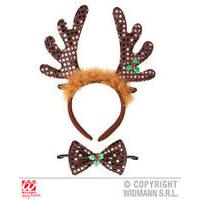 Sequin Reindeer Horns & Bow Tie