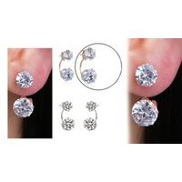 Set of Double Drop Crystal Earrings