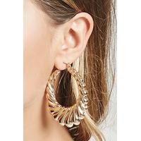 seashell etched hoop earrings