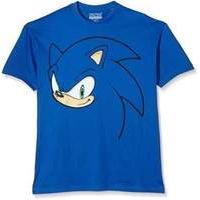 Sega Men\'s Sonic - Big face Regular Fit Classic Short Sleeve T-Shirt Blue X-Small