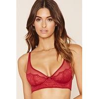 semi sheer lace underwire bra