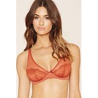 semi sheer lace underwire bra