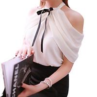 sexy summer blouse solid sleeveless polyester nylon thin