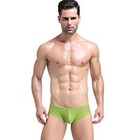 Sexy Push-Up Solid Boxers Underwear, Mesh Nylon