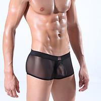 sexy push up color block boxers underwear ice silk