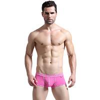 sexy solid boxers underwear polyester